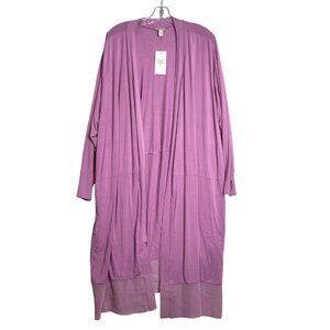 Logo By Lor Goldstein‎ Leticia Open Front Long Line Cardigan Womens 4XP Purple